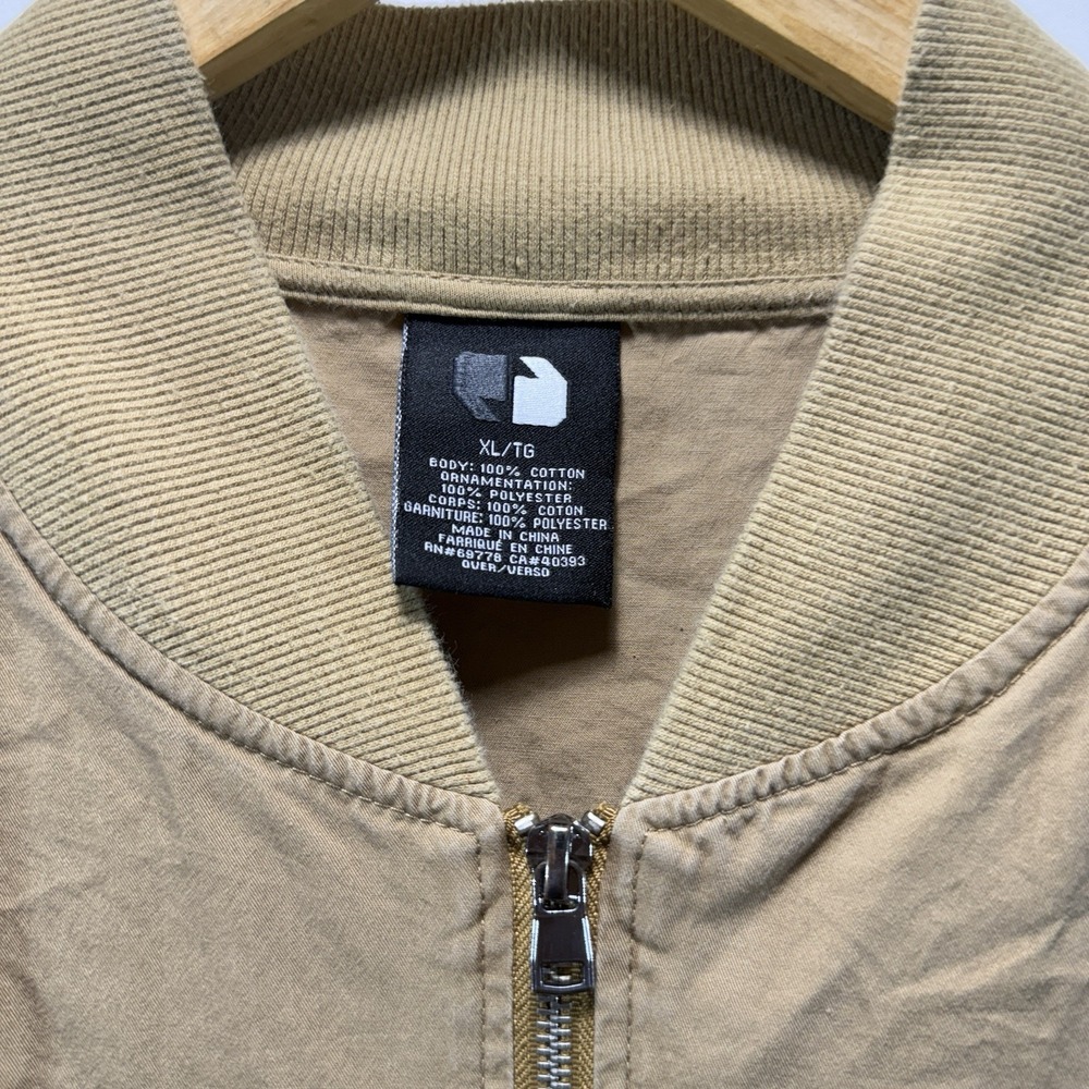 Bomber Jacket Athletic Vented Men's XL Beige Full Zip - Picture 9 of 10